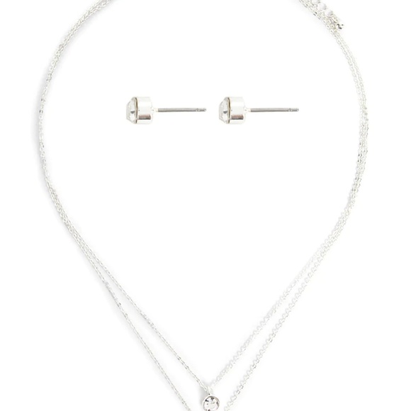 BRAND NEW Layered Rhinestone Necklace Set - Picture 2 of 3